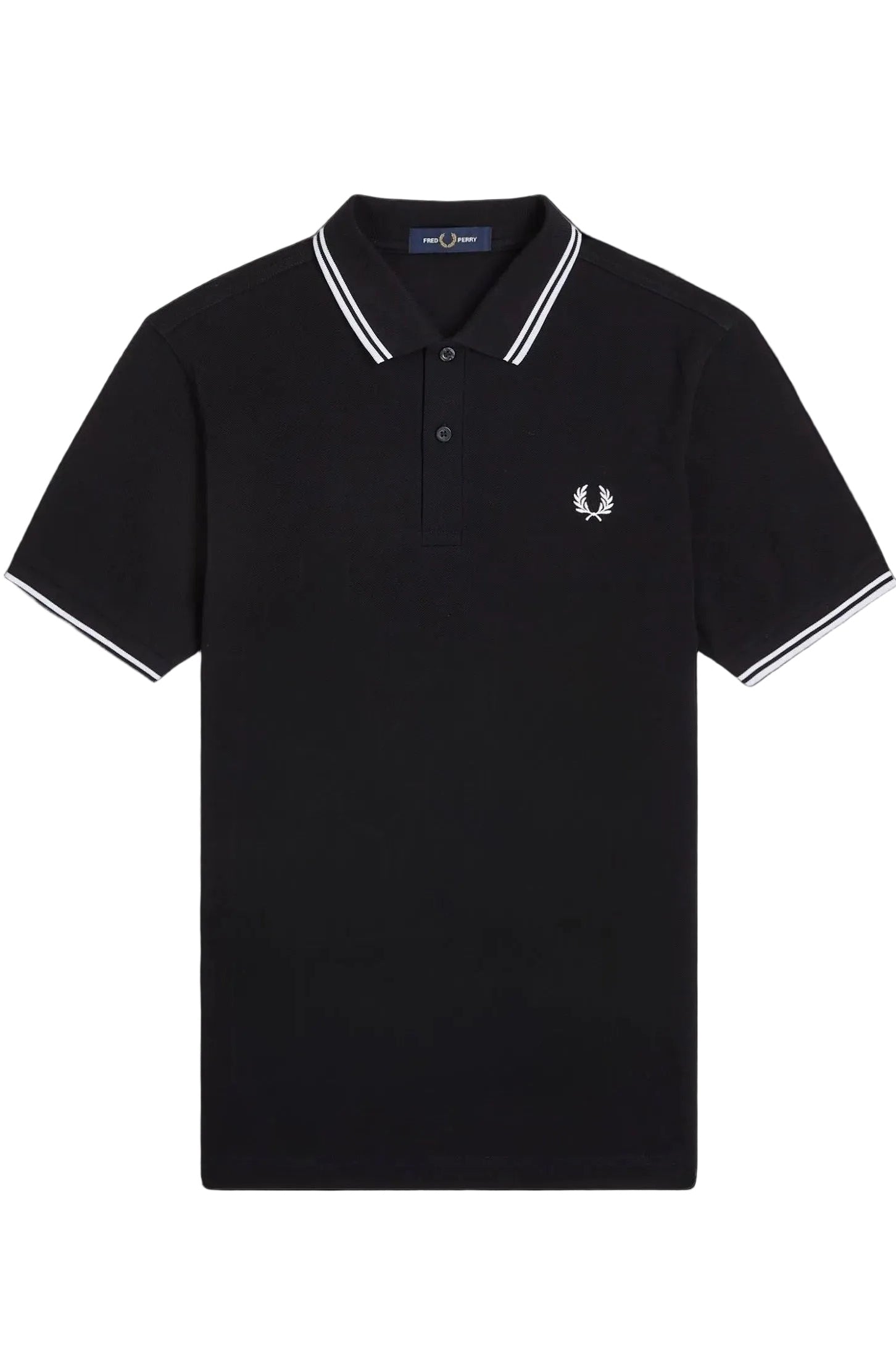 Fred Perry Poloshirt Schwarz - Weiße Streifen