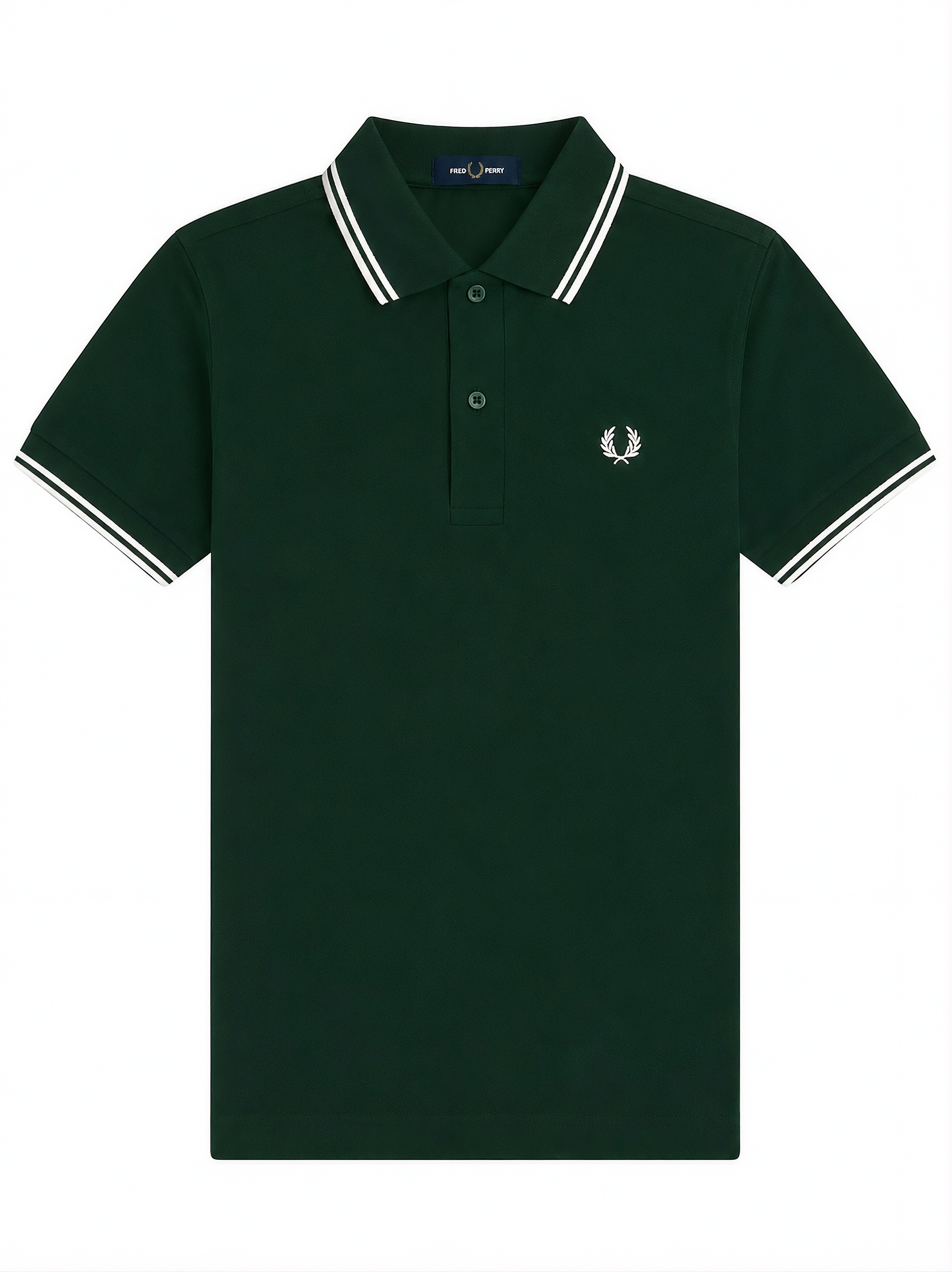 Fred Perry Poloshirt Grün - Weiße Streifen