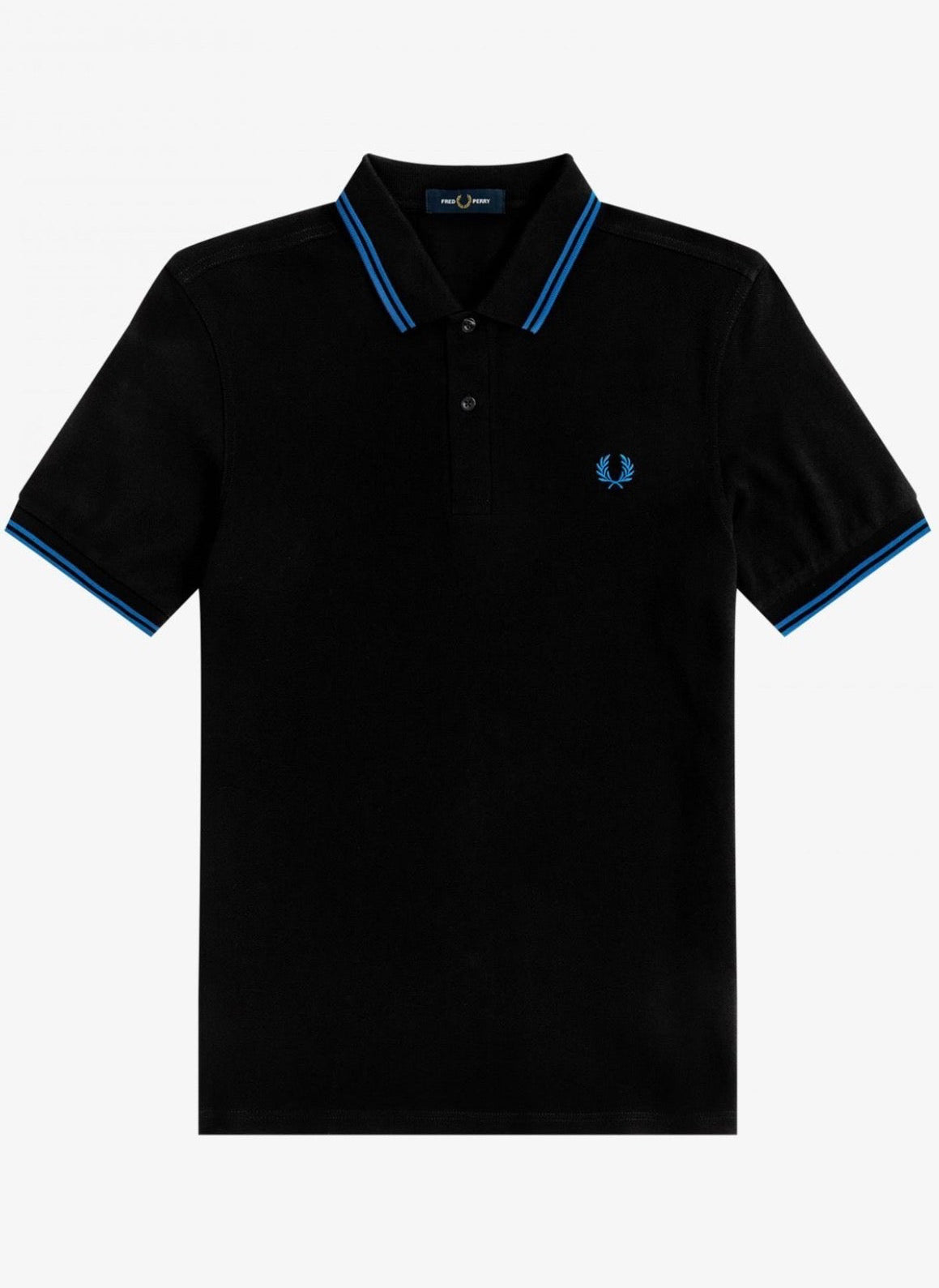 Fred Perry Poloshirt Schwarz - Blaue Streifen