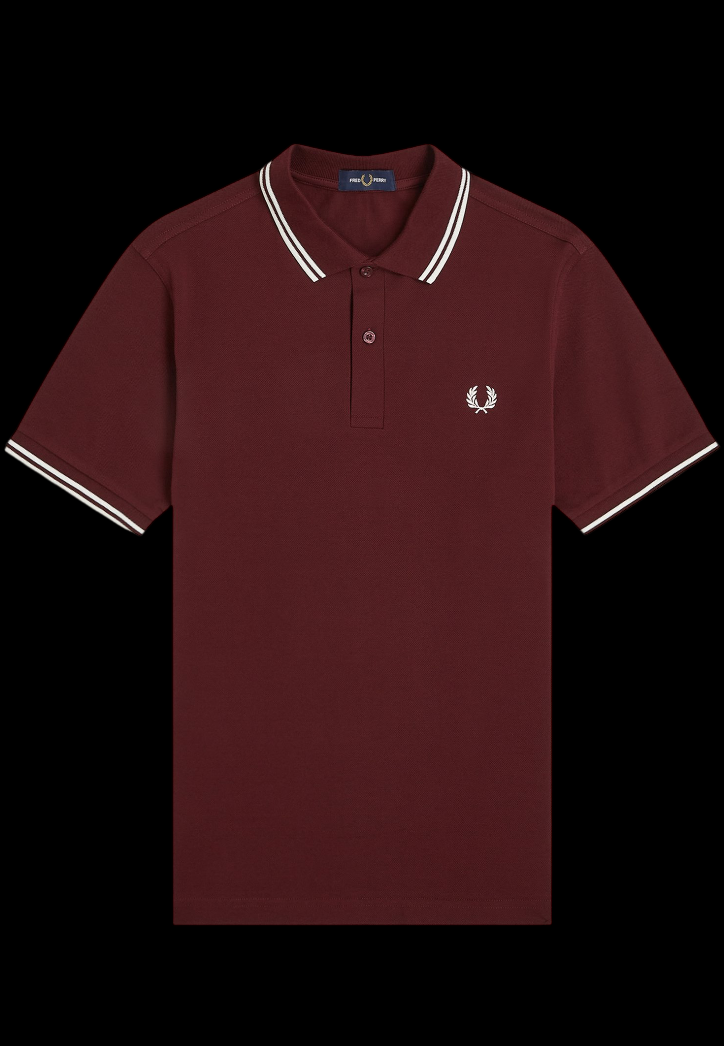 Fred Perry Poloshirt Rot - Weiße Streifen