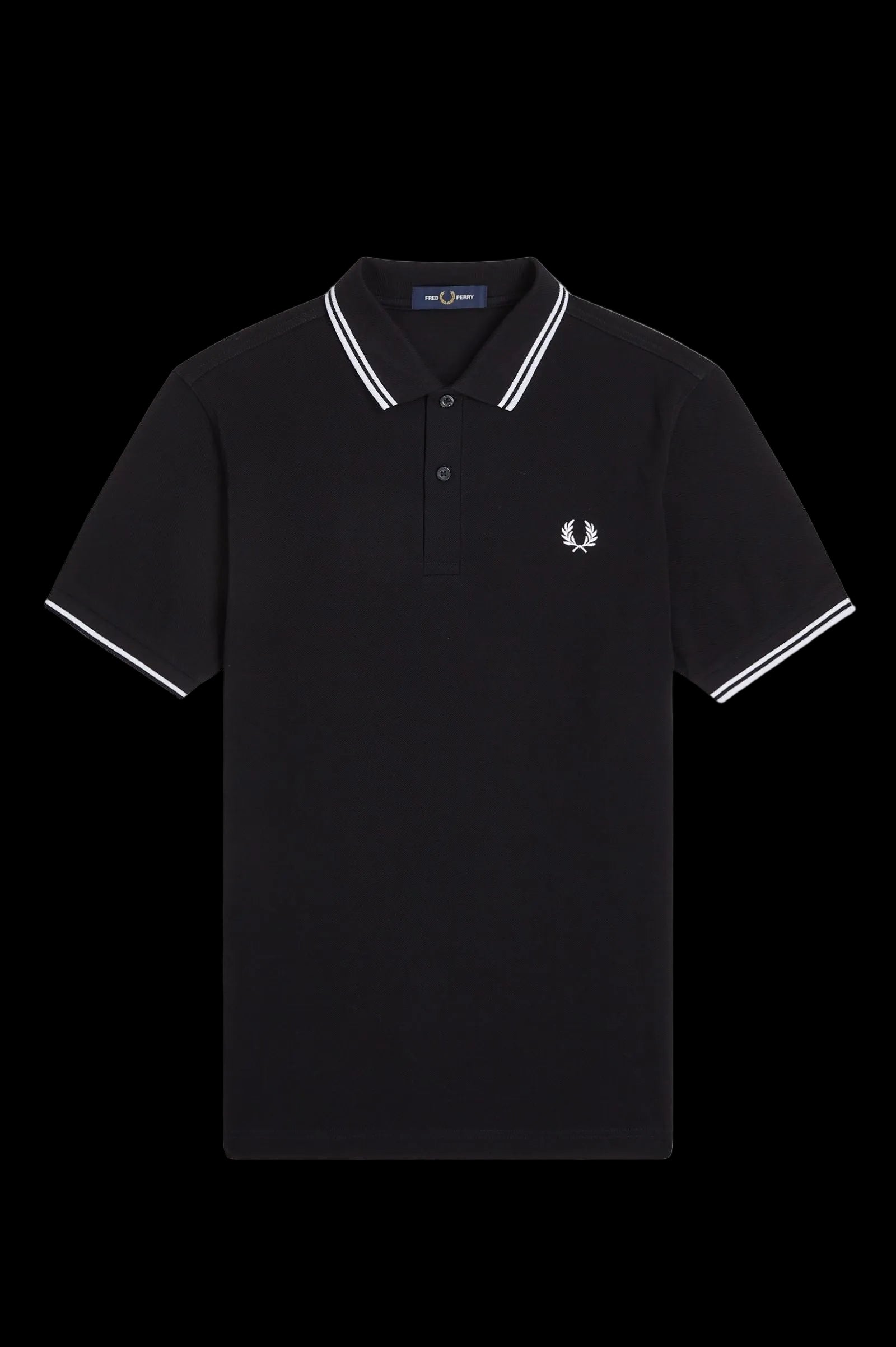 Fred Perry Poloshirt Schwarz - Weiße Streifen