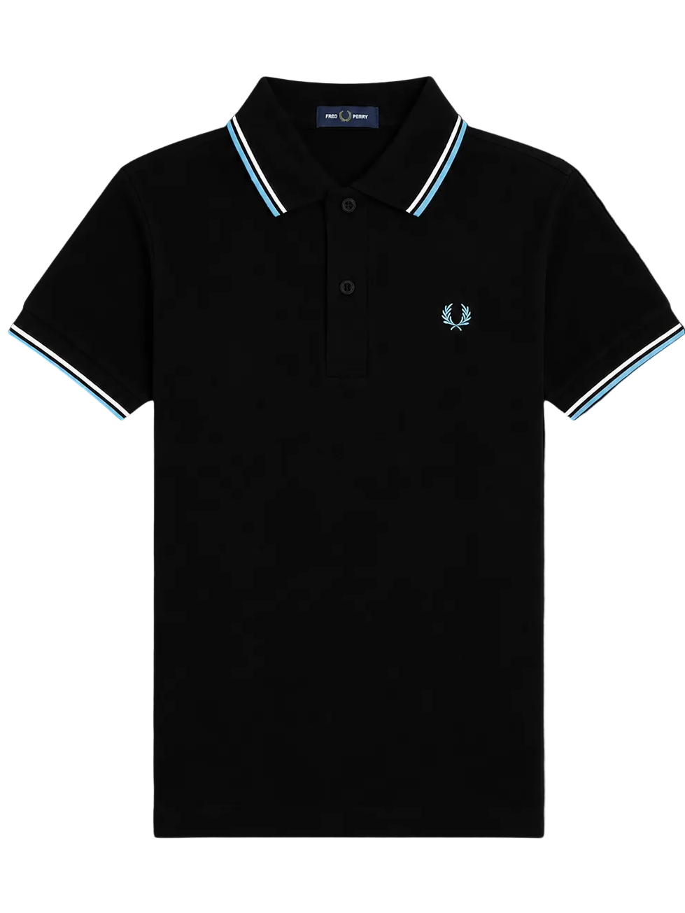 Fred Perry Poloshirt Schwarz - Blau/Weiße Streifen