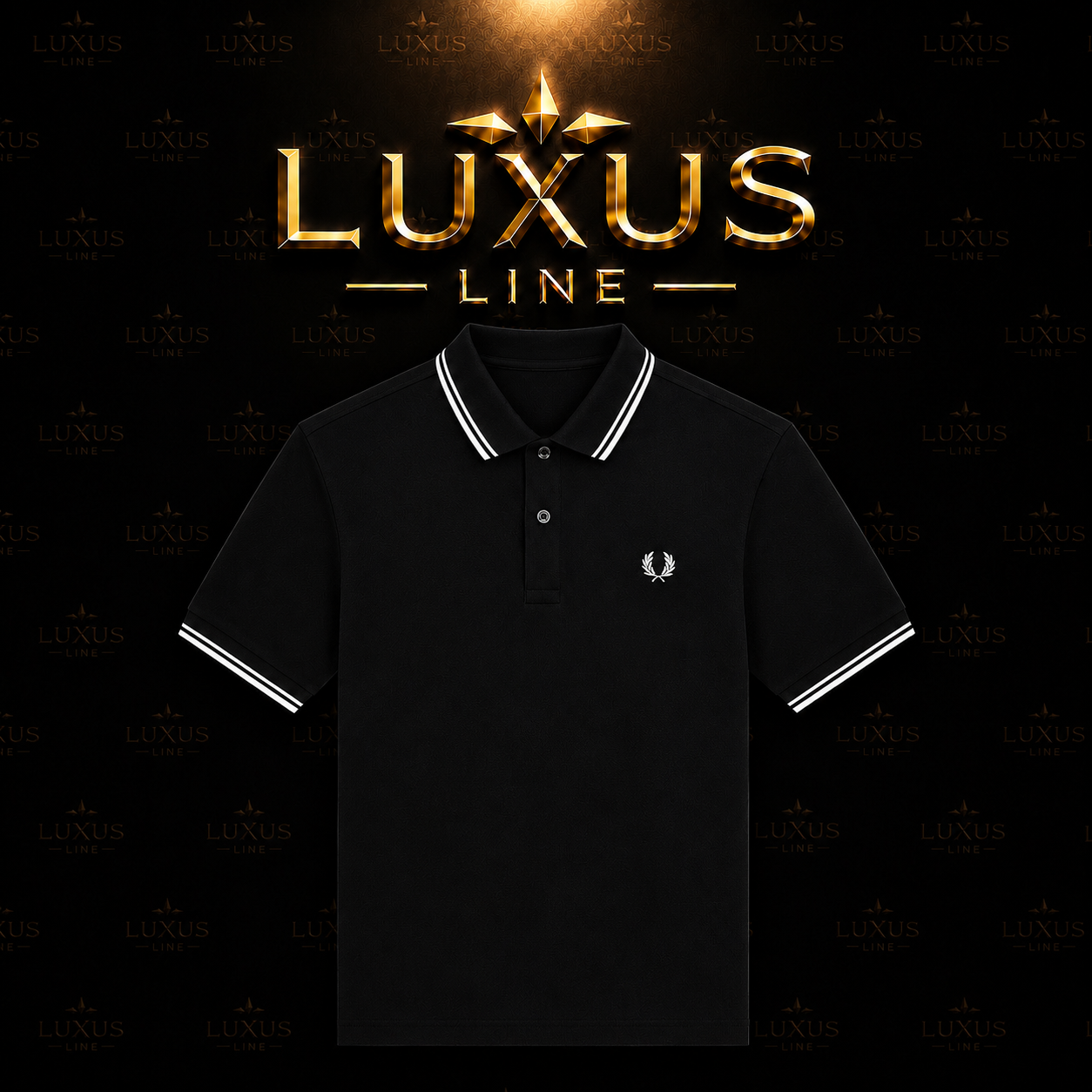 Fred Perry Poloshirt Schwarz - Weiße Streifen