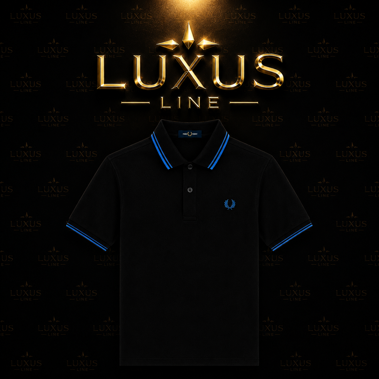 Fred Perry Poloshirt Schwarz - Blaue Streifen