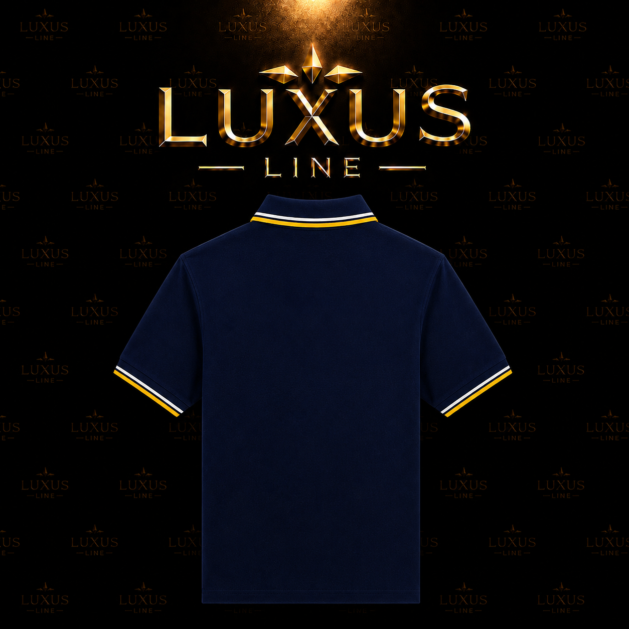 Fred Perry Poloshirt Royal Blau - Hell Graue/Gelbe Streifen