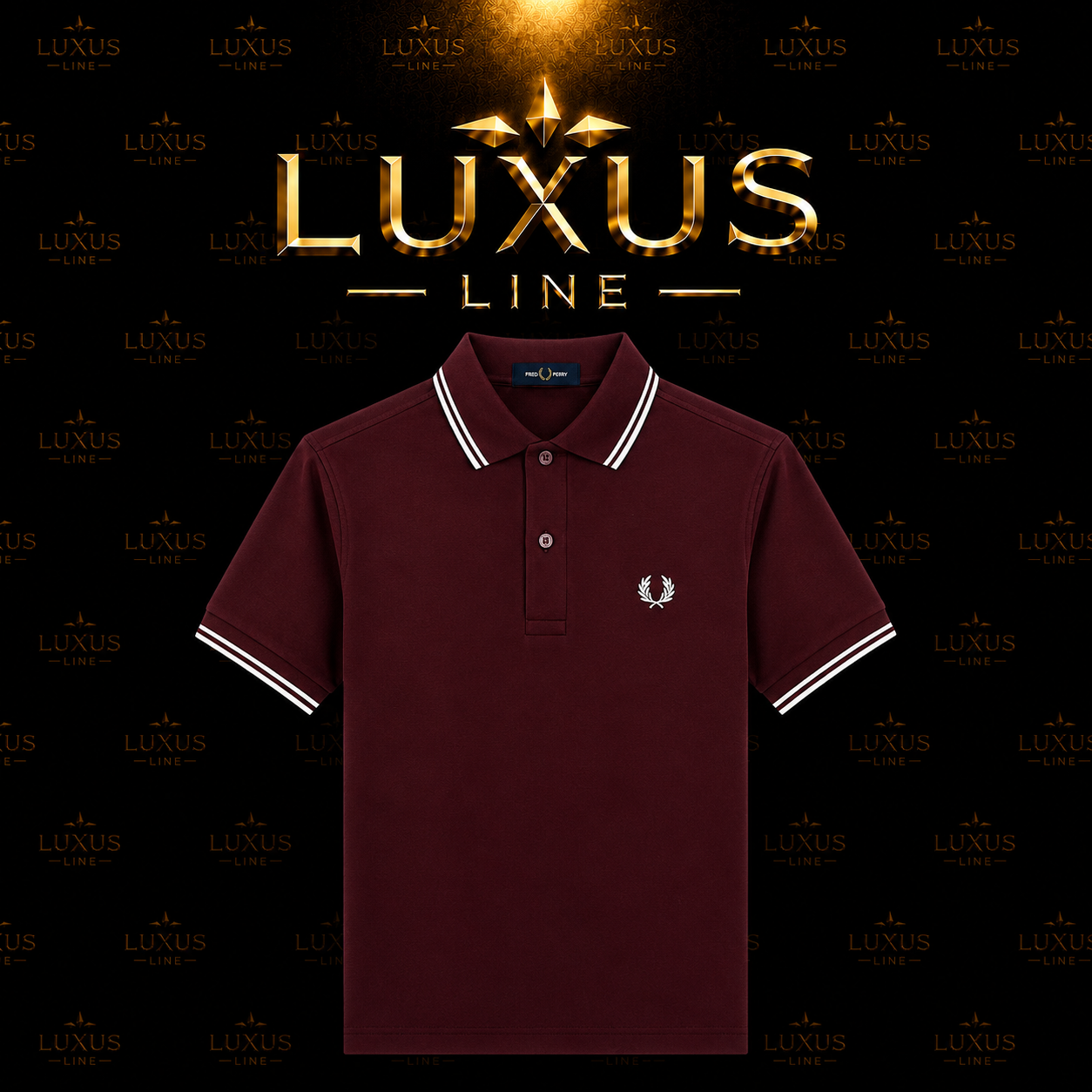 Fred Perry Poloshirt Rot - Weiße Streifen