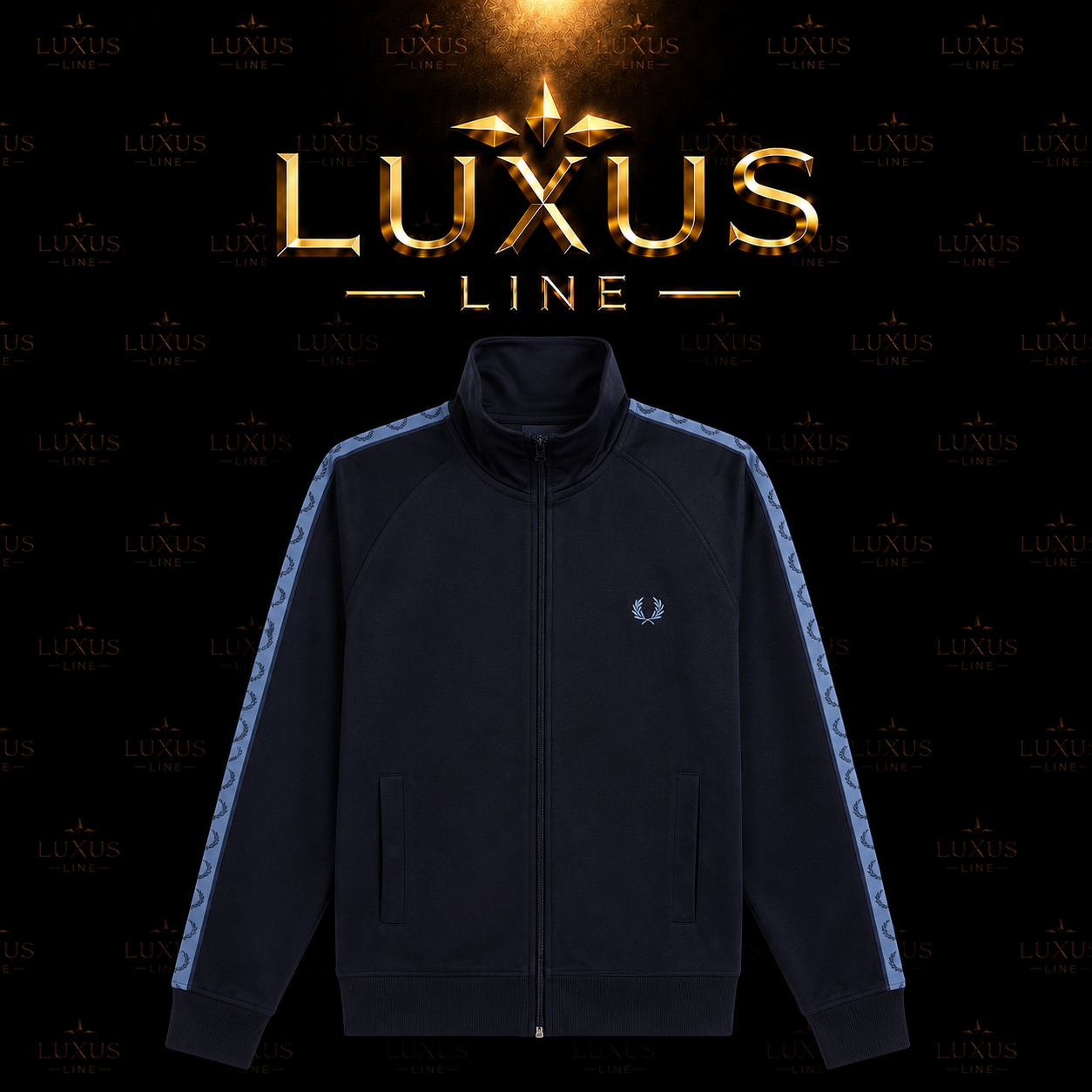 Fred Perry Traningsjacke - Dunkel Blau / Himmel Blau