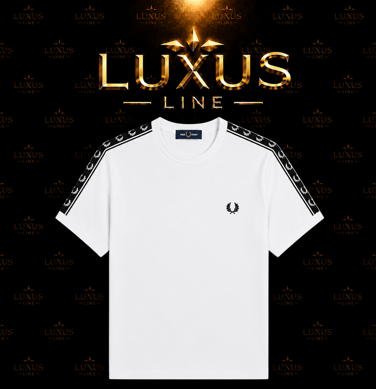 Fred Perry T-Shirt Motiv 3 - Weiß / Schwarz