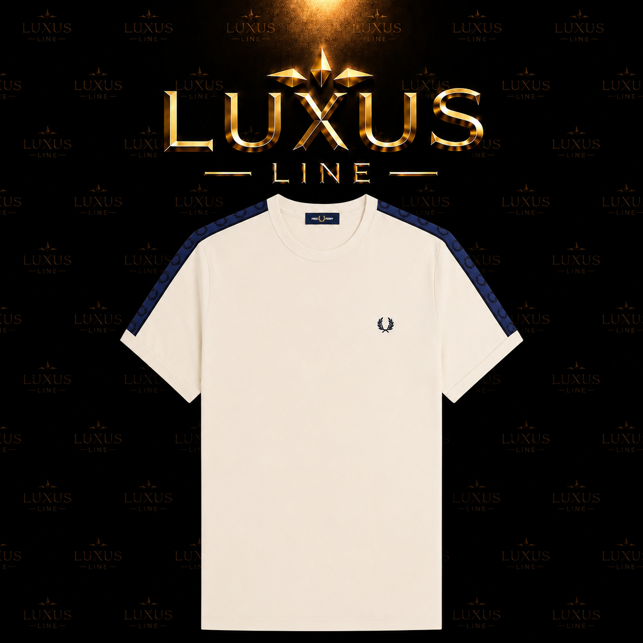 Fred Perry T-Shirt Motiv 3 - Beige / Blau
