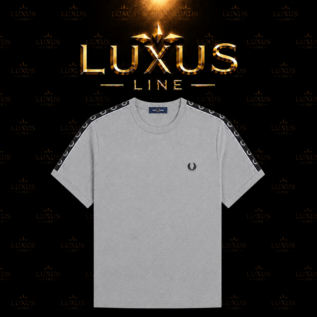 Fred Perry T-Shirt Motiv 3 - Grau / Schwarz