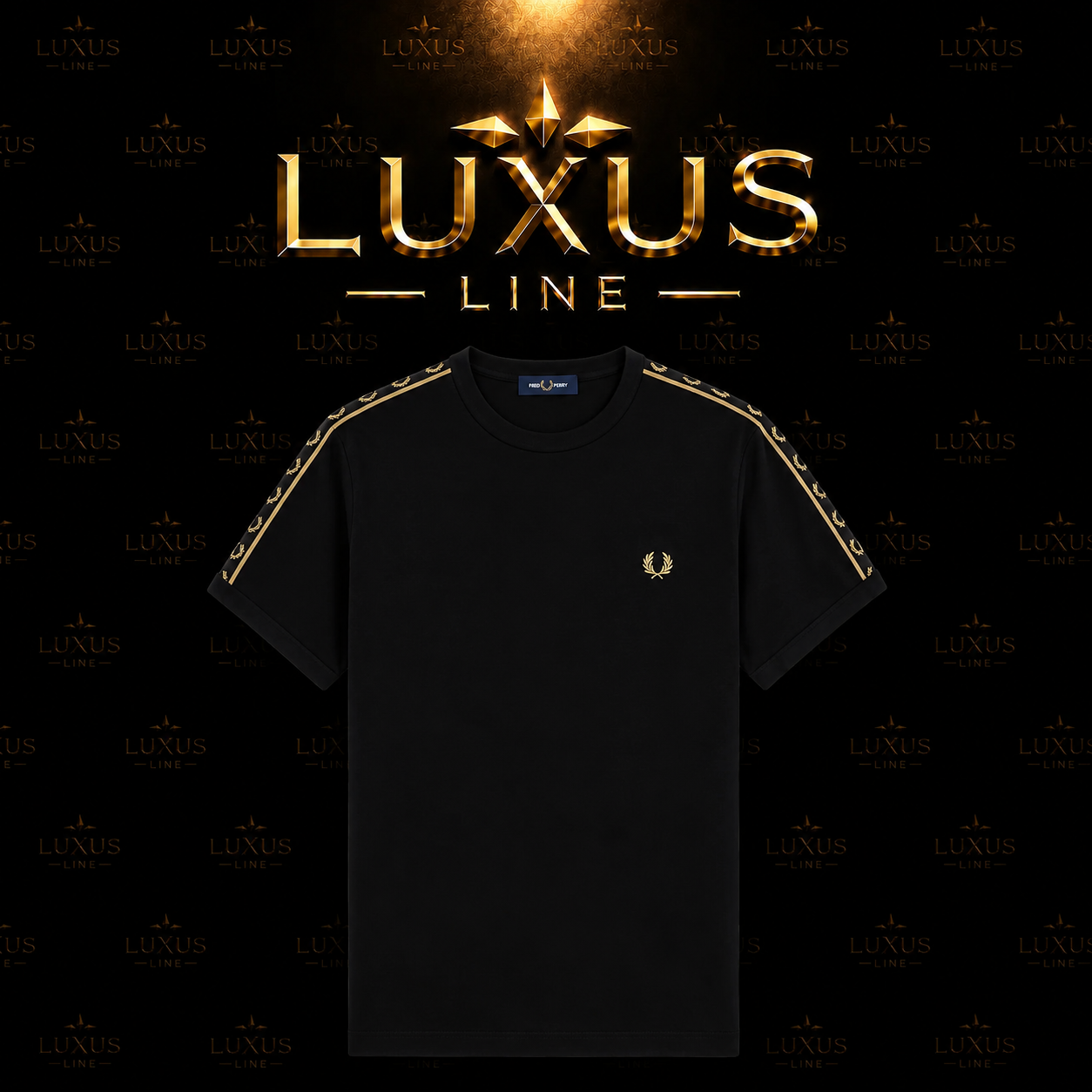 Fred Perry T-Shirt Motiv 3 - Schwarz / Gold