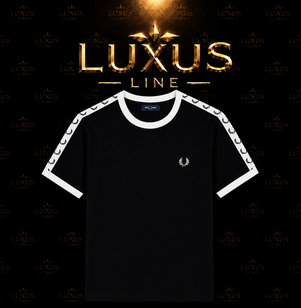 Fred Perry T-Shirt Motiv 3 - Schwarz / Weiß