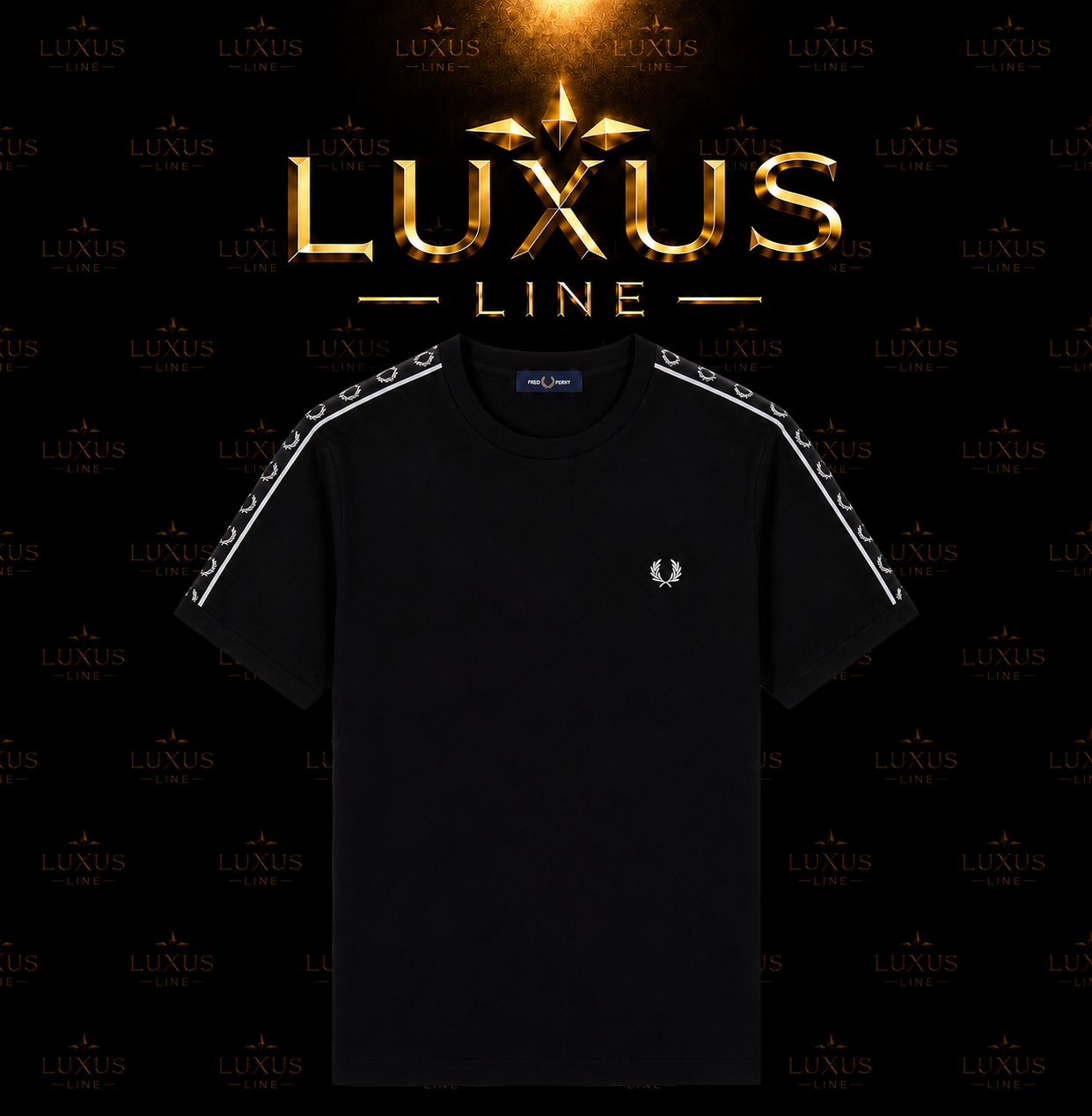 Fred Perry T-Shirt Motiv 3 - Schwarz / Weiß