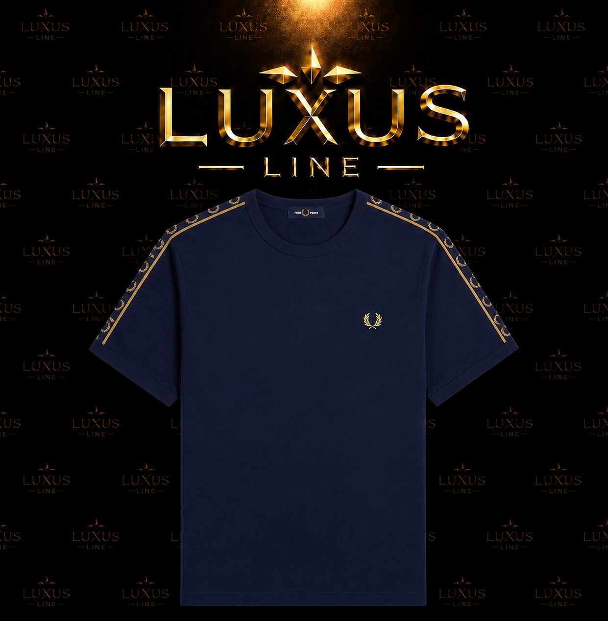 Fred Perry T-Shirt Motiv 3 - Blau / Gold