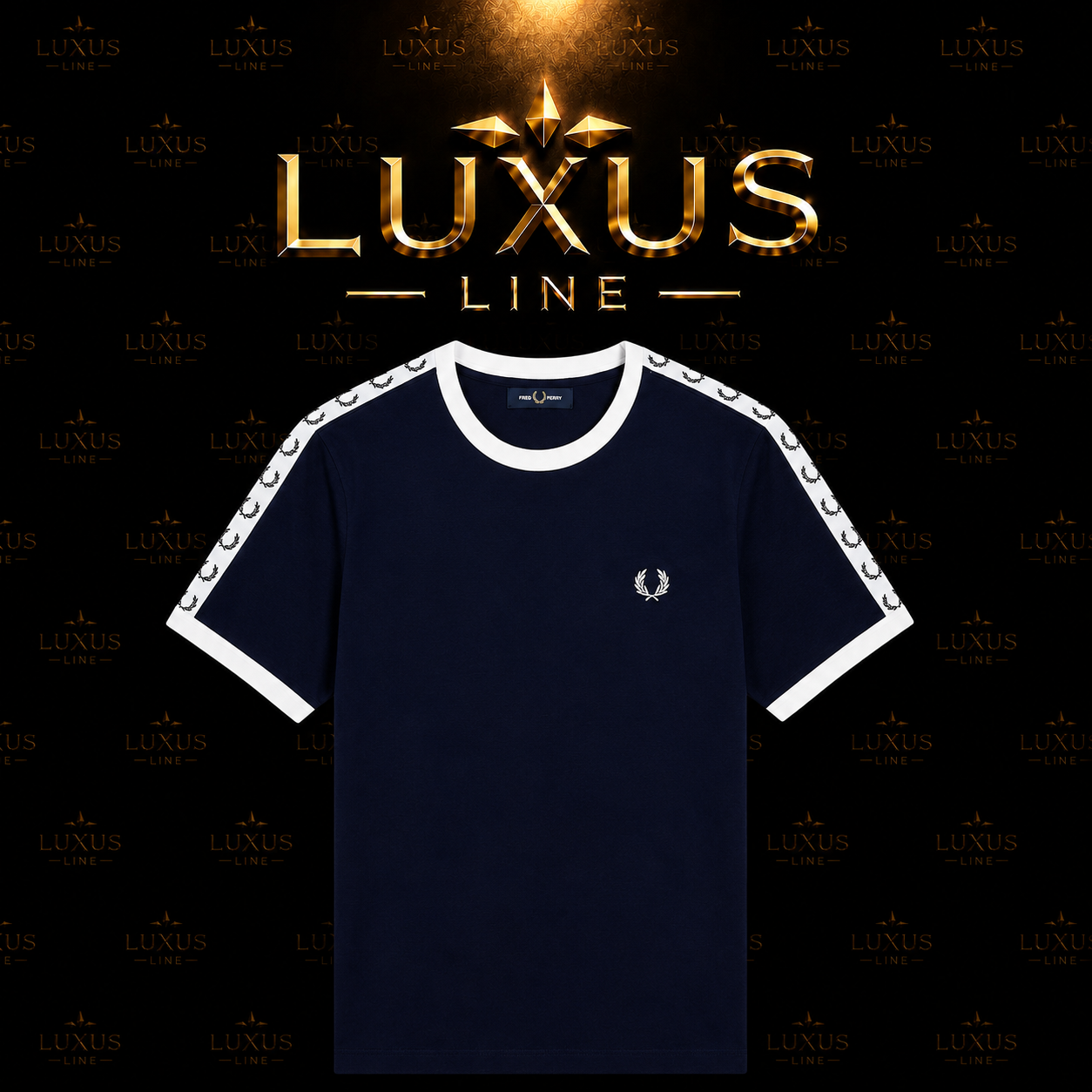 Fred Perry T-Shirt Motiv 3 - Blau / Weiß