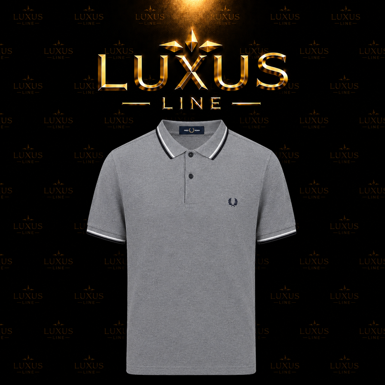 Fred Perry Poloshirt Grau - Schwarz/Weiße Streifen