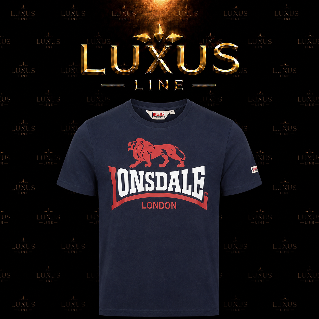 Lonsdale London T-Shirt - Navy Blue + Rot