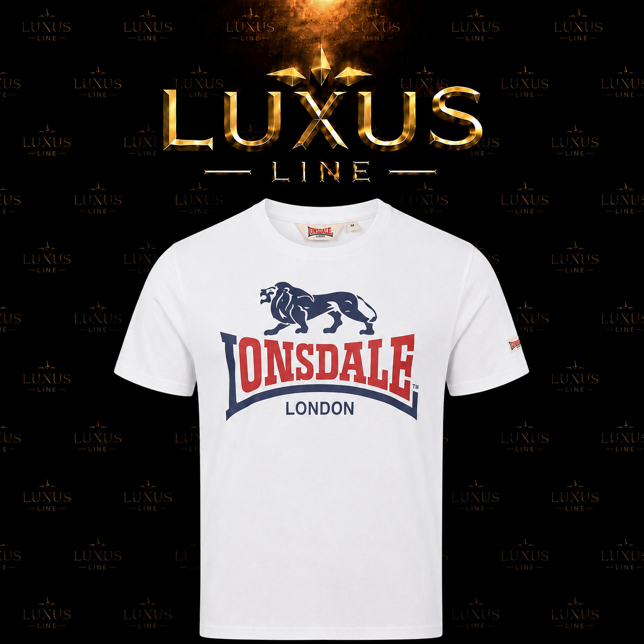 Lonsdale London T-Shirt - Weiß+ Navy Blue + Rot